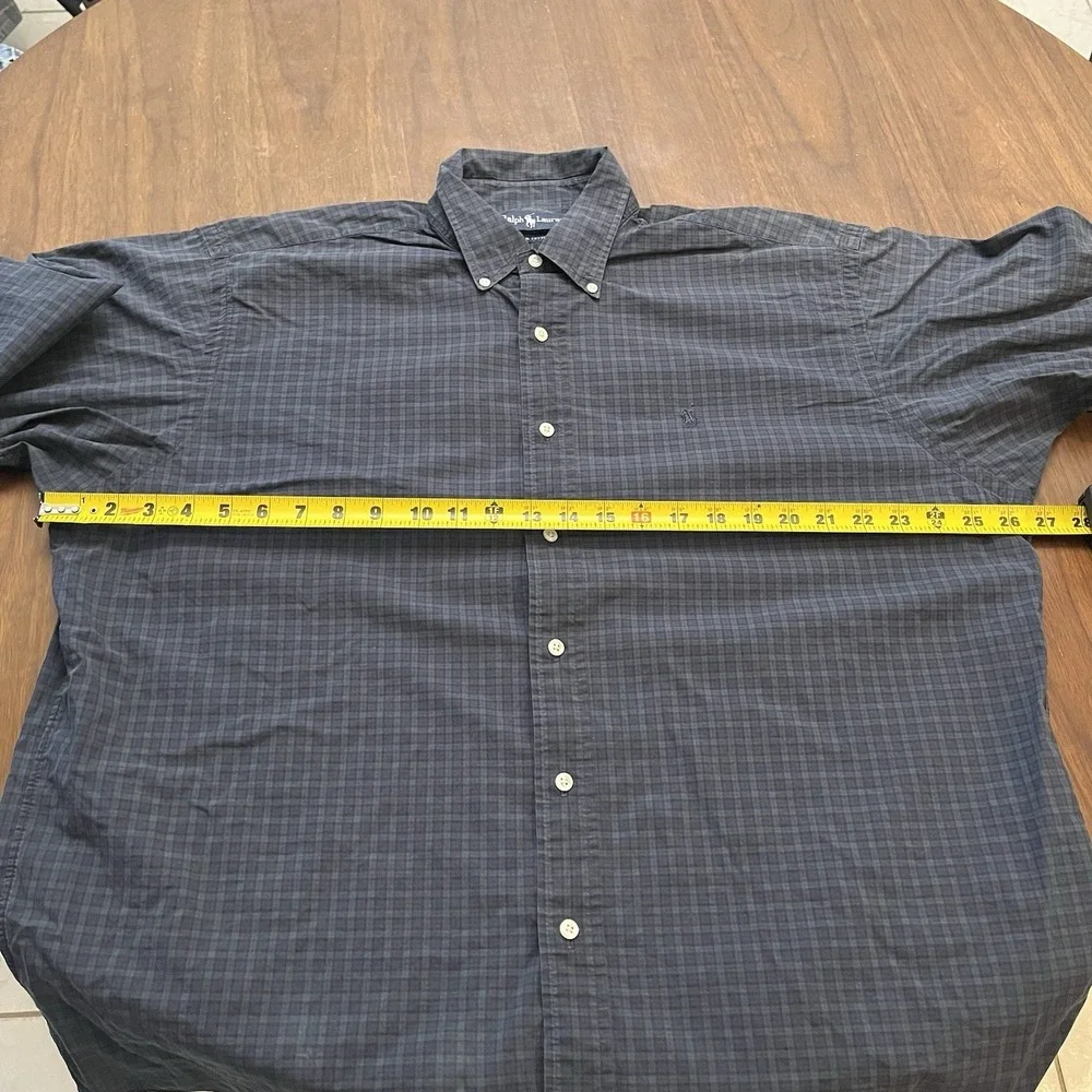 Polo Ralph Lauren Shirt Mens Large Green Plaid Classic Fit Basic Button Down